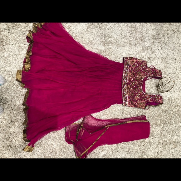 Indian Outfit - Pink Floor Length Arnakali - Picture 5 of 6
